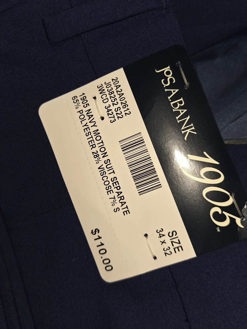 NWT Jos A Bank 1905 Motion Navy Suit Separates Jacket 41R Pants 34x32